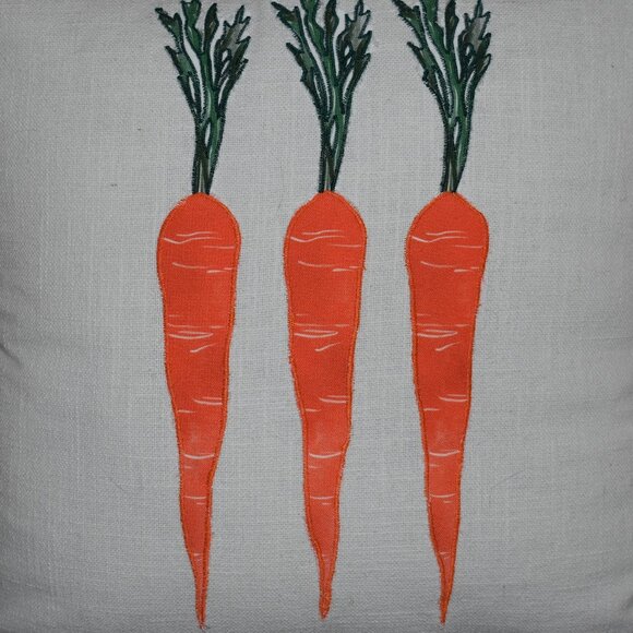Joann White Ruffle Edge Spring Country Cottage Carrot Throw Pillow Home Decor - Picture 4 of 12